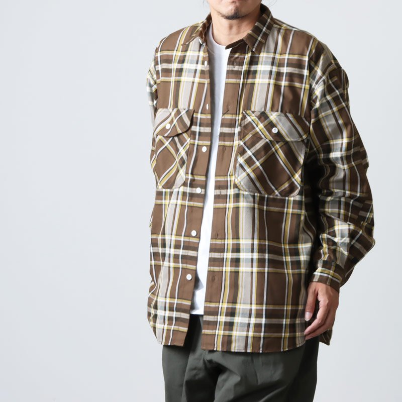 DAIWA PIER39 (ダイワピア39) TECH ELBOW PATCH WORK SHIRTS FLANNEL PLAIDS / テック エルボーパッチワークシャツ フランネルプレイズ