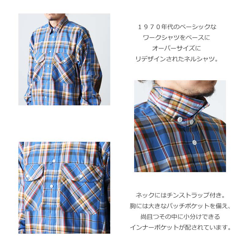 DAIWA PIER39 (ダイワピア39) TECH ELBOW PATCH WORK SHIRTS FLANNEL PLAIDS / テック エルボーパッチワークシャツ フランネルプレイズ