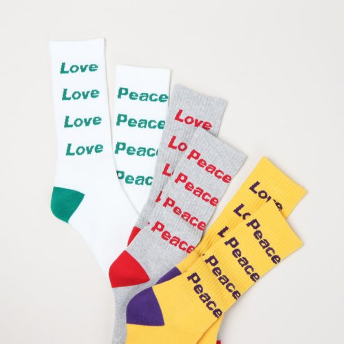 BRU NA BOINNE (ブルーナボイン) Pile Socks Love&Peace / パイルソックス ラブアンドピース
