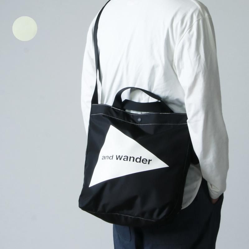 and wander (アンドワンダー) CORDURA logo tote bag medium