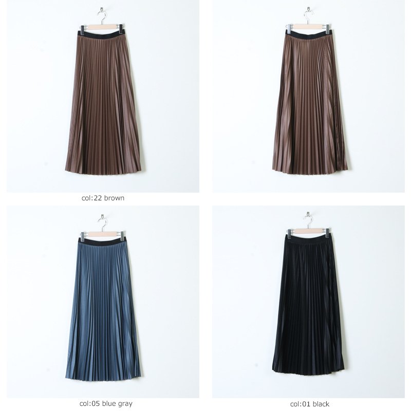 08sircus (ゼロエイトサーカス) Leather satin pleated skirt / レザー