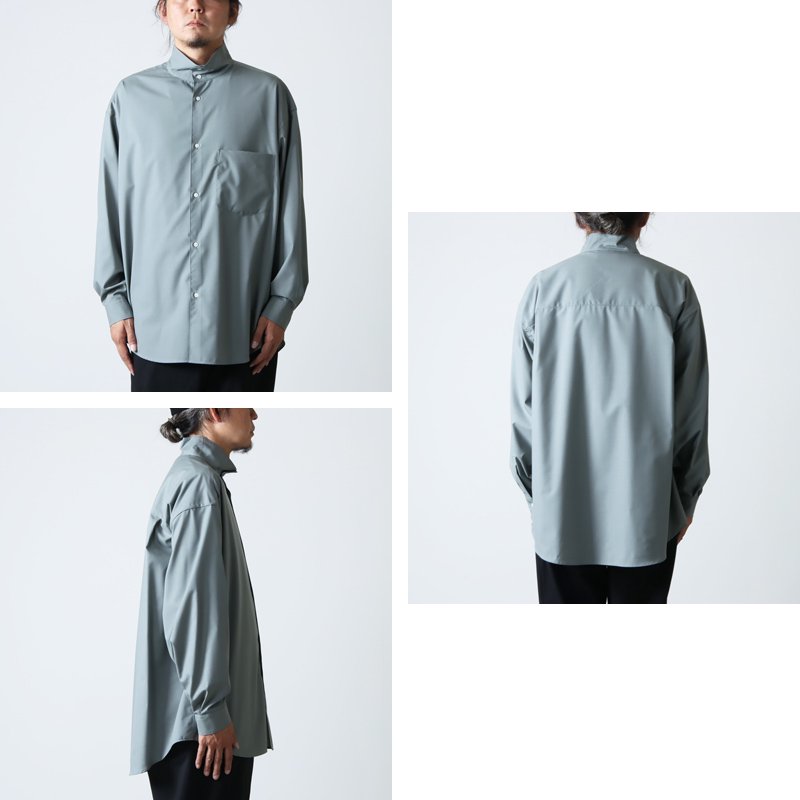 Graphpaper (グラフペーパー) Fine Wool Tropical Stand Collar Shirt