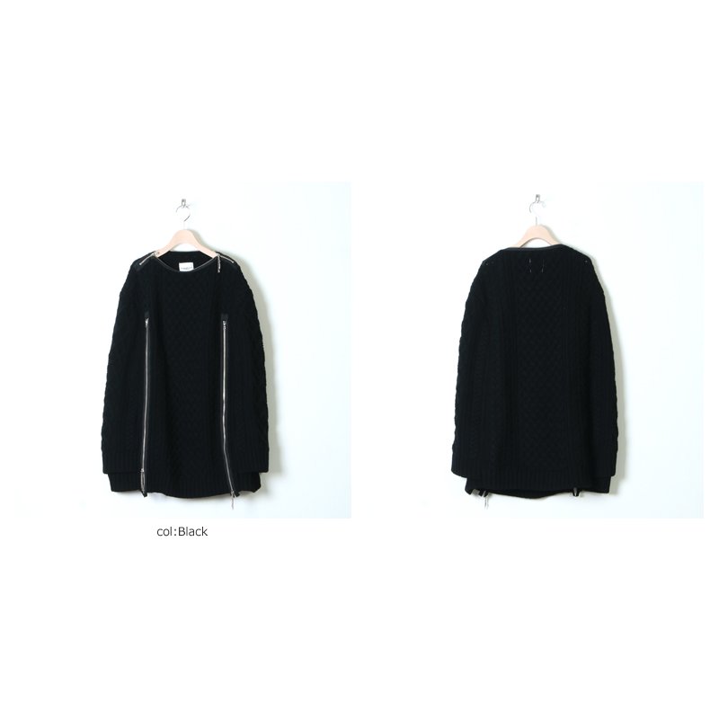 TAKAHIROMIYASHITATheSoloist. (タカヒロミヤシタザソロイスト) boat neck aran cape /  ボートネックアランケープ