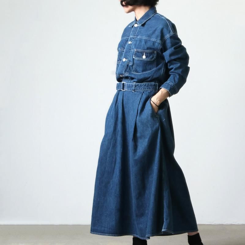 Graphpaper (グラフペーパー) Belted Denim Dress Fade / ベルテッド 