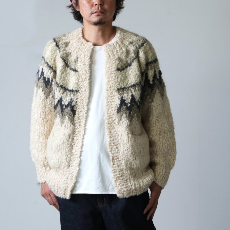 unfil (アンフィル) cashmere blend hand-knit cardigan / カシミア ...