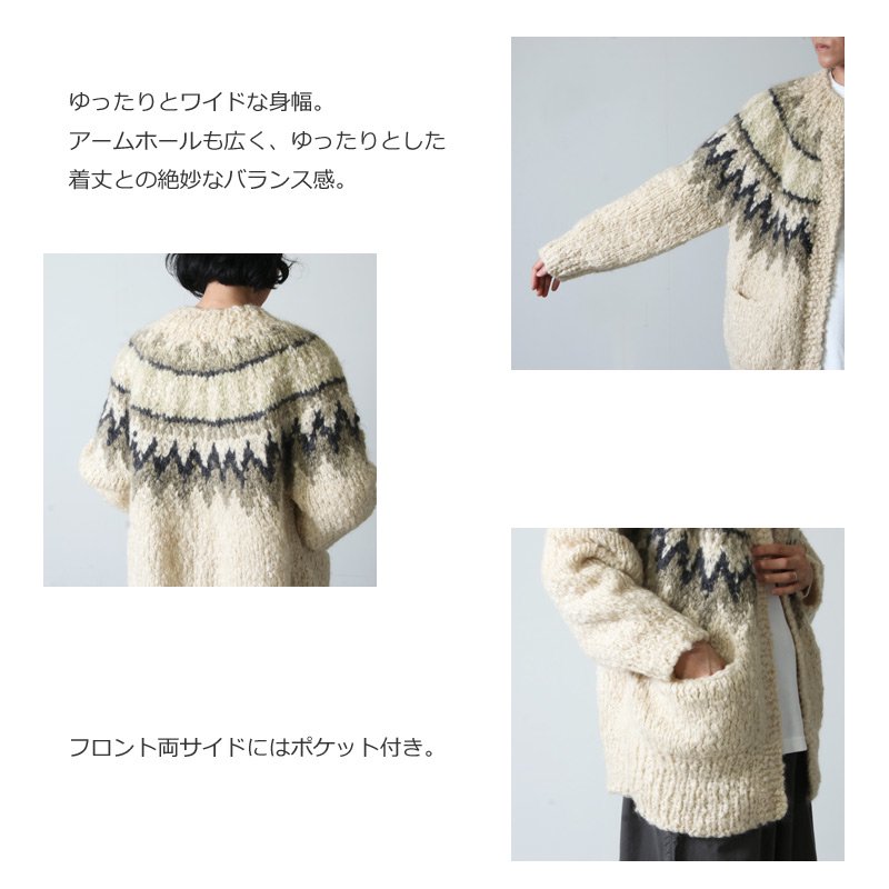 unfil (アンフィル) cashmere blend hand-knit cardigan / カシミア ...