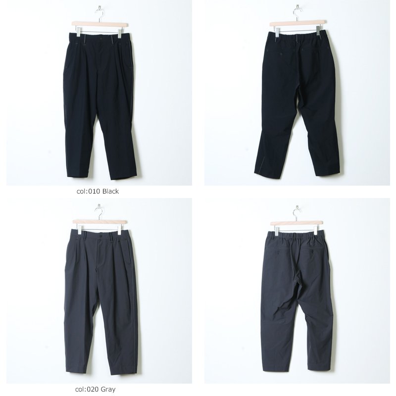 and wander (アンドワンダー) plain tapered stretch pants / プレーン