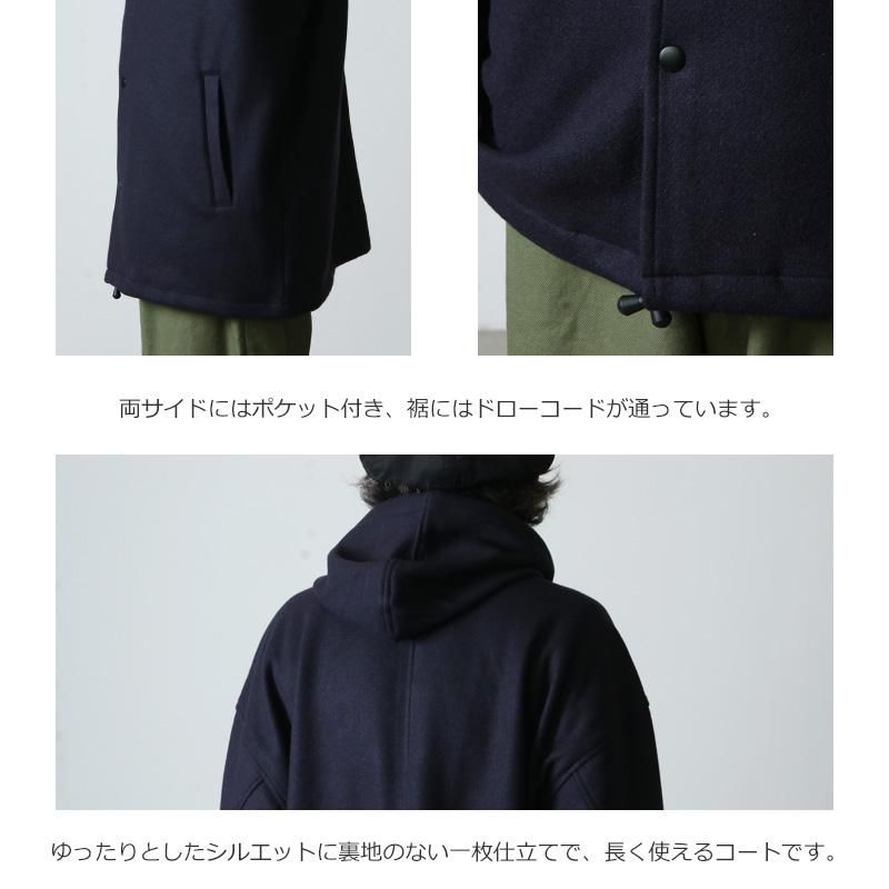 新品タグ付き UN3D. メルトンフードコート MELTON HOOD COAT