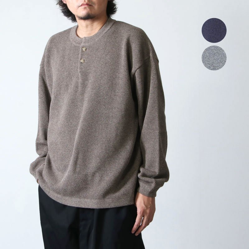crepuscule (クレプスキュール) Moss stitch henley neck / モス