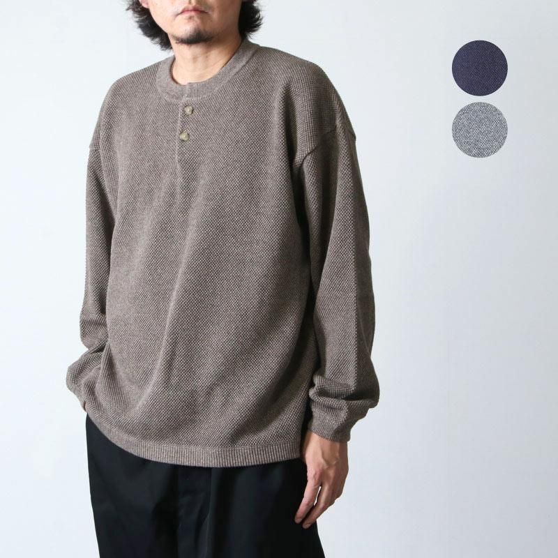 crepuscule (クレプスキュール) Moss stitch henley neck / モス 