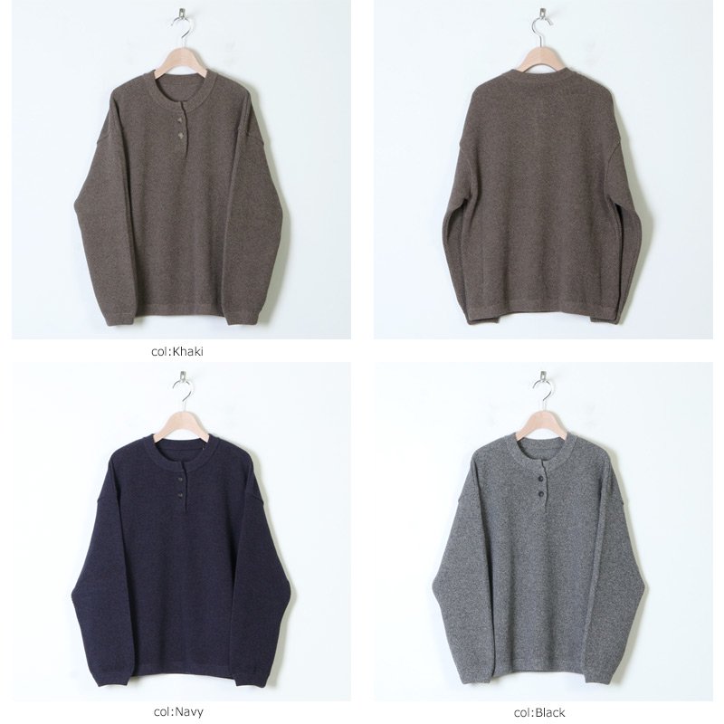 crepuscule (クレプスキュール) Moss stitch henley neck / モススティッチヘンリーネック メンズサイズ