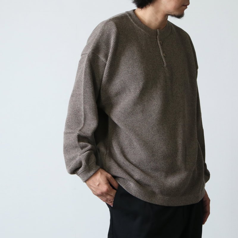 crepuscule (クレプスキュール) Moss stitch henley neck / モス 