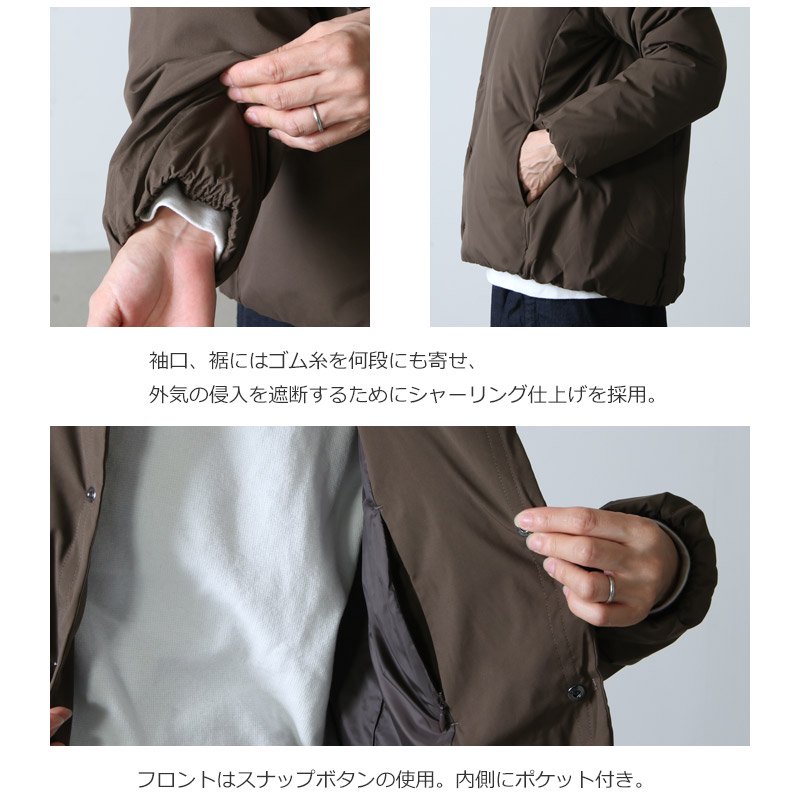 LOFT LABO (ロフトラボ) ZENN / NO COLLAR DOWN CARDIGAN / ノーカラーダウンカーディガン