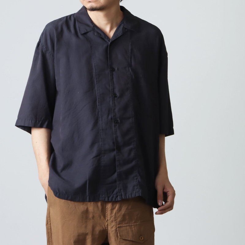 unfil (アンフィル) cotton & silk-twill short sleeve shirt / コットンシルクツイルショートスリーブシャツ