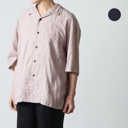 unfil (アンフィル) cotton & silk-twill short sleeve shirt / コットンシルクツイルショートスリーブシャツ
