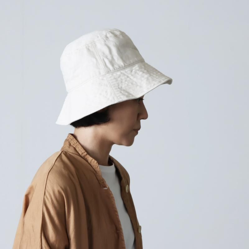 キジマタカユキ ORGANIC DENIM BUCKET HAT アイボリーカラーホワイト