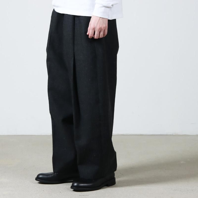 ブラームス BLURHMS 22AW BHS22F010A Wool Surge Super Wide Slacks ウール サージ スーパー ワイド スラックス パンツ ホワイト系 2