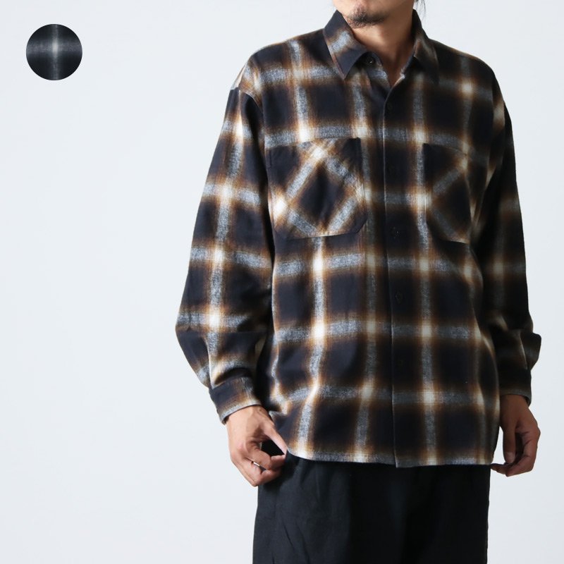 ETS.MATERIAUX (イーティーエスマテリオ) Ombre Check Flannel Shirts ...