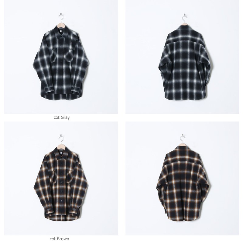 ETS.MATERIAUX (イーティーエスマテリオ) Ombre Check Flannel Shirts / オンブレチェック フランネルシャツ