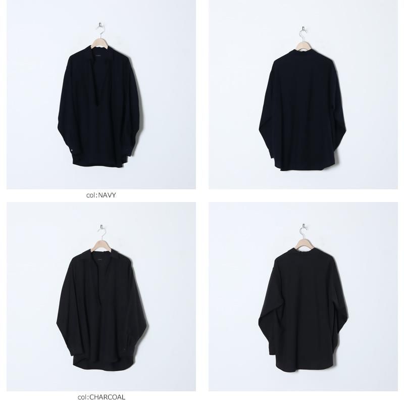 COMOLI (コモリ) ウールビエラ スキッパーシャツ