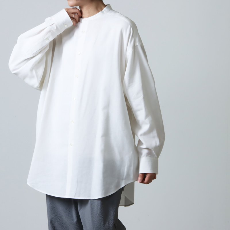 Graphpaper (グラフペーパー) Linen Cupro Oversized Band Collar Shirt /  リネンキュプラオーバーサイズバンドカラーシャツ