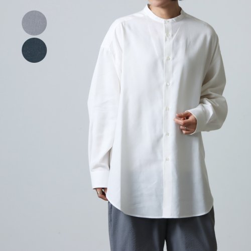 Graphpaper (グラフペーパー) Linen Cupro Oversized Band Collar Shirt / リネンキュプラオーバーサイズバンドカラーシャツ