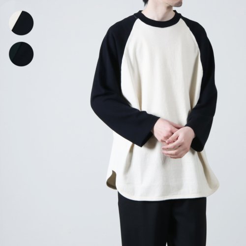 blurhms (ブラームス) C/Silk Nep Baseball Raglan Tee / コットンシルクネップベースボールラグランT