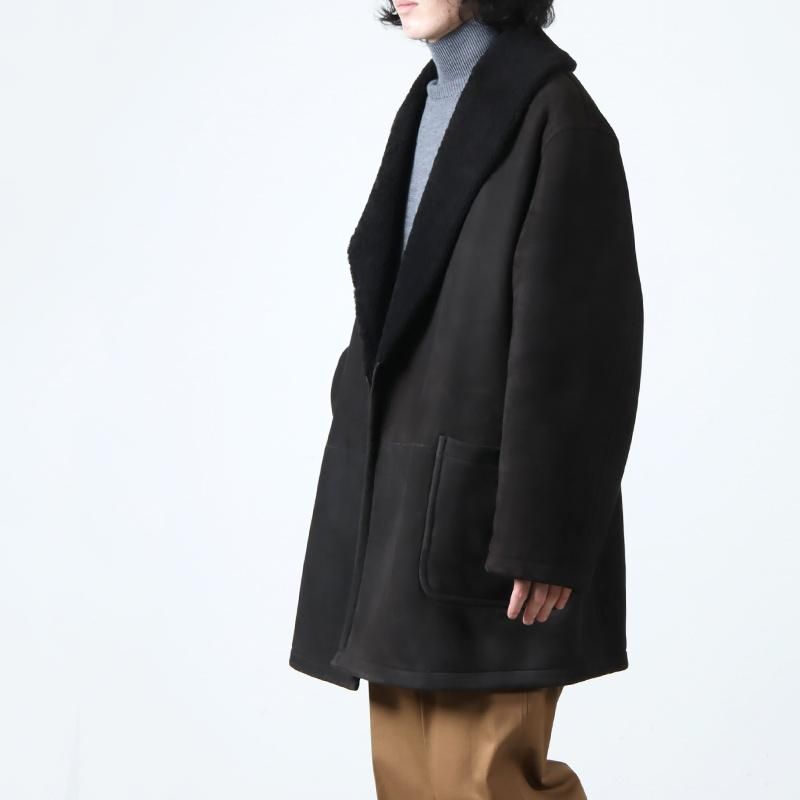COMOLI (コモリ) シープスキン ショールカラーコート