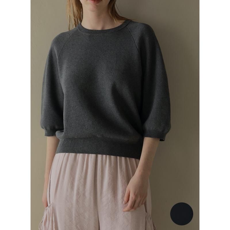 MANOF (マノフ) CURVE SLEEVE KNIT TOPS / カーブスリーブニットトップス