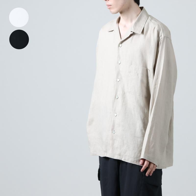 MARKAWARE (マーカウェア) HEMP SHIRTING OPEN COLLAR SHIRT L/S / ヘンプ  シャーティングオープンカラーロングスリーブシャツ