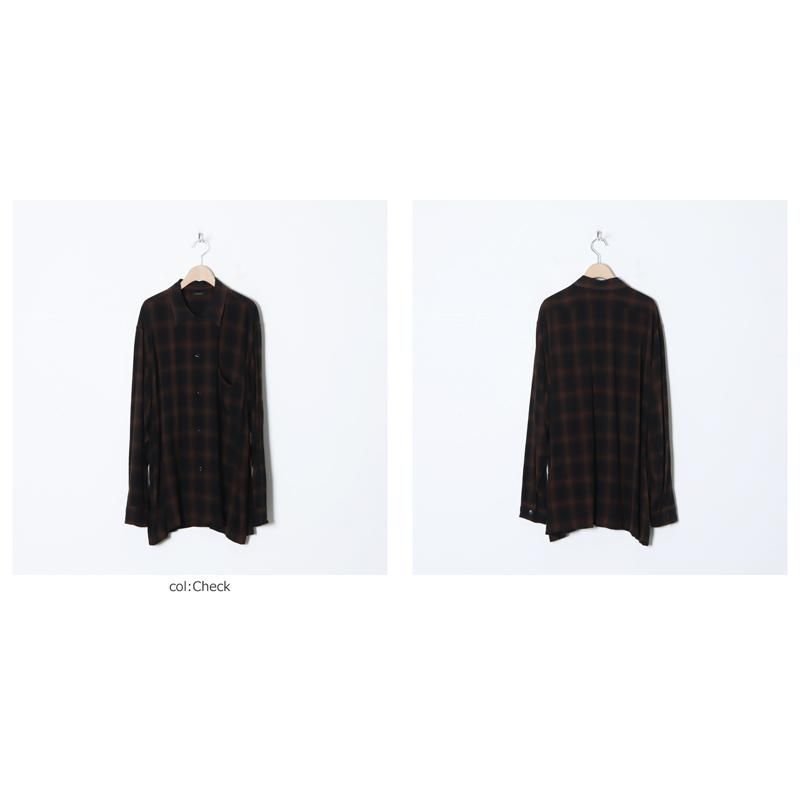 COMOLI (コモリ) レーヨン オープンカラーシャツ