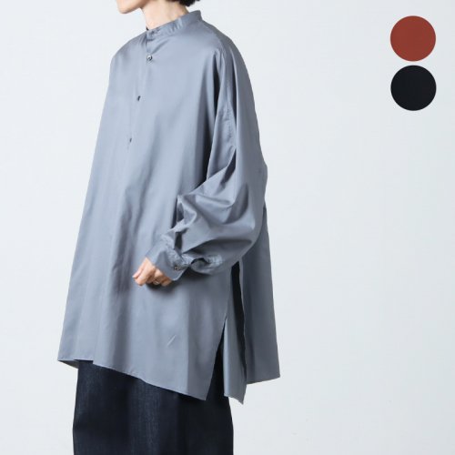 Graphpaper (եڡѡ) Silicon Poplin Deep Slit Band Collar Shirt / ꥳݥץǥץåȥХɥ顼