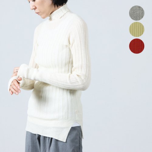 unfil (アンフィル) royal baby alpaca random ribbed-knit high-neck sweater / ロイヤルベビ〖アルパカランダムリブニットハイネックセ〖タ〖