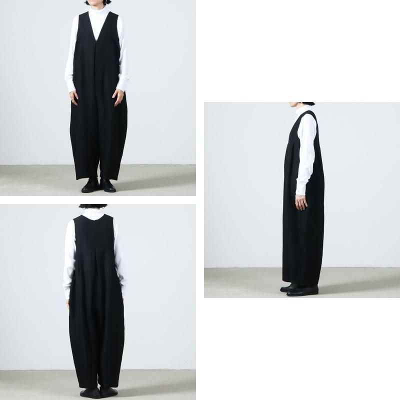 【未使用】アトリエダンタン　ウールリネン ジャンプスーツ (ダークグレー) Atelier d'antan (アトリエ ダンタン) Dillon Wool Linen