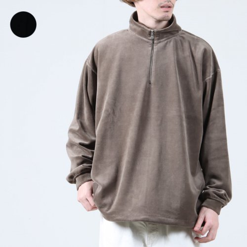 CURLY (꡼) VELOUR HALF ZIP P/O / ٥ϡեåץץ륪С