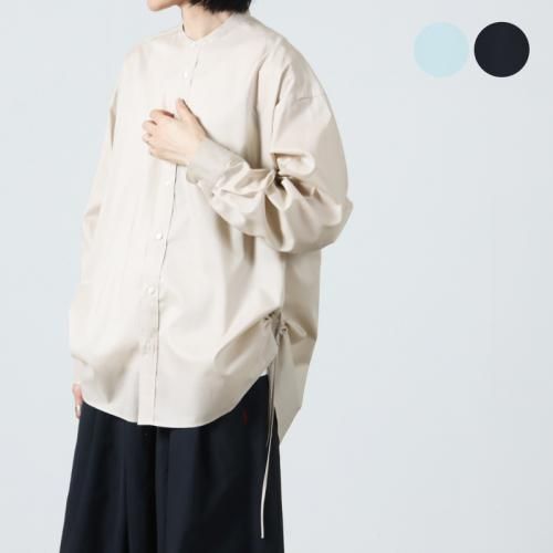 Graphpaper (եڡѡ) Silicon Lawn Drawstring Band Collar Shirt / ꥳ ɥȥ󥰥Хɥ顼