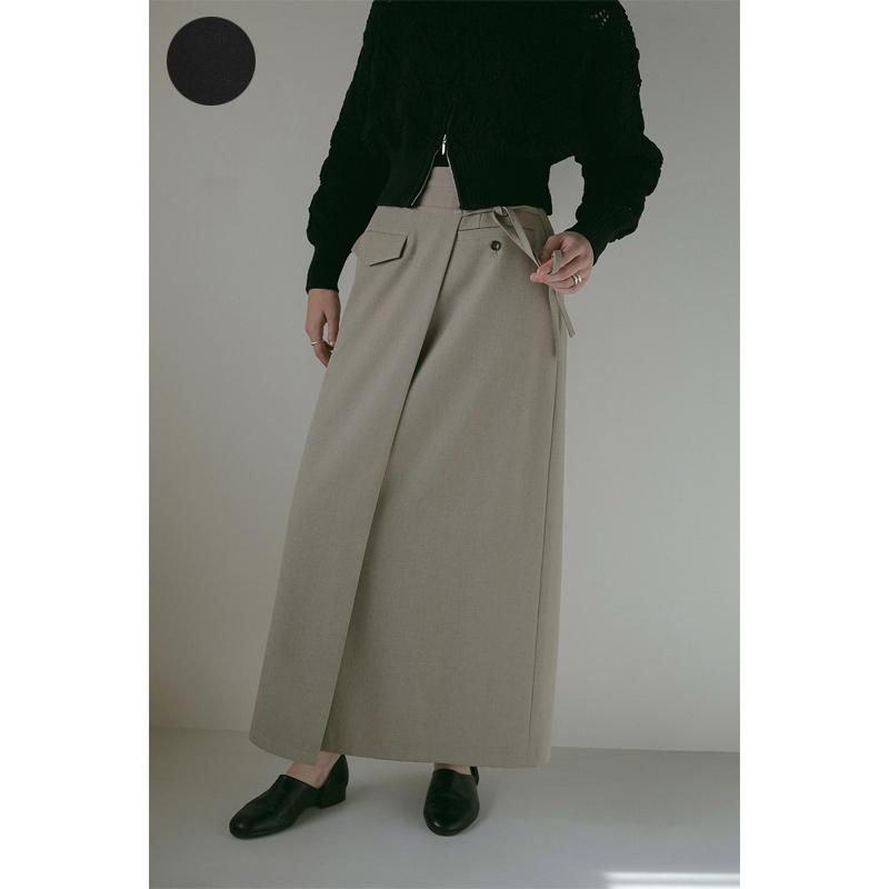MANOF (マノフ) LINEN WRAP SKIRT / リネンラップスカート
