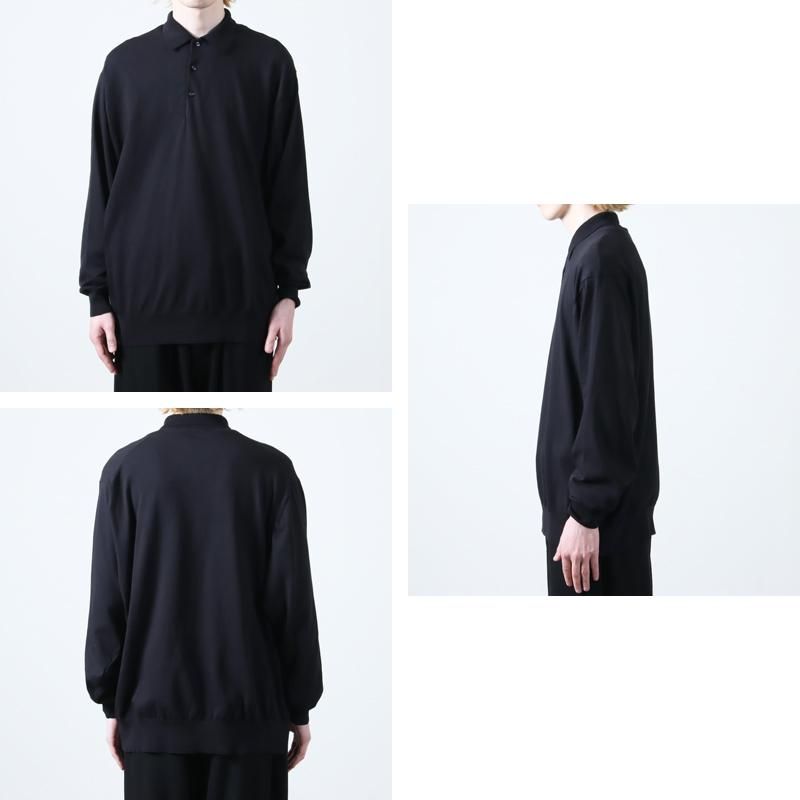 comoli 24ss コットンニットポロ FADE BLACK 23ssのルックみたい