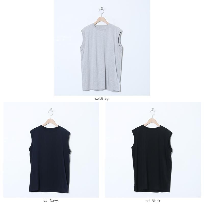 BATONER  ORGANIC COTTON ノースリーブ 3 白 BATONER (バトナー) ROYAL ORGANIC COTTON NO SLEEVE / ロイヤル