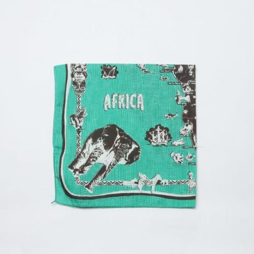 BINDU (ӥɥ) Bandana Cotton Voile / Africa2 Map - Green Type / Х åȥܥ եꥫޥå ꡼