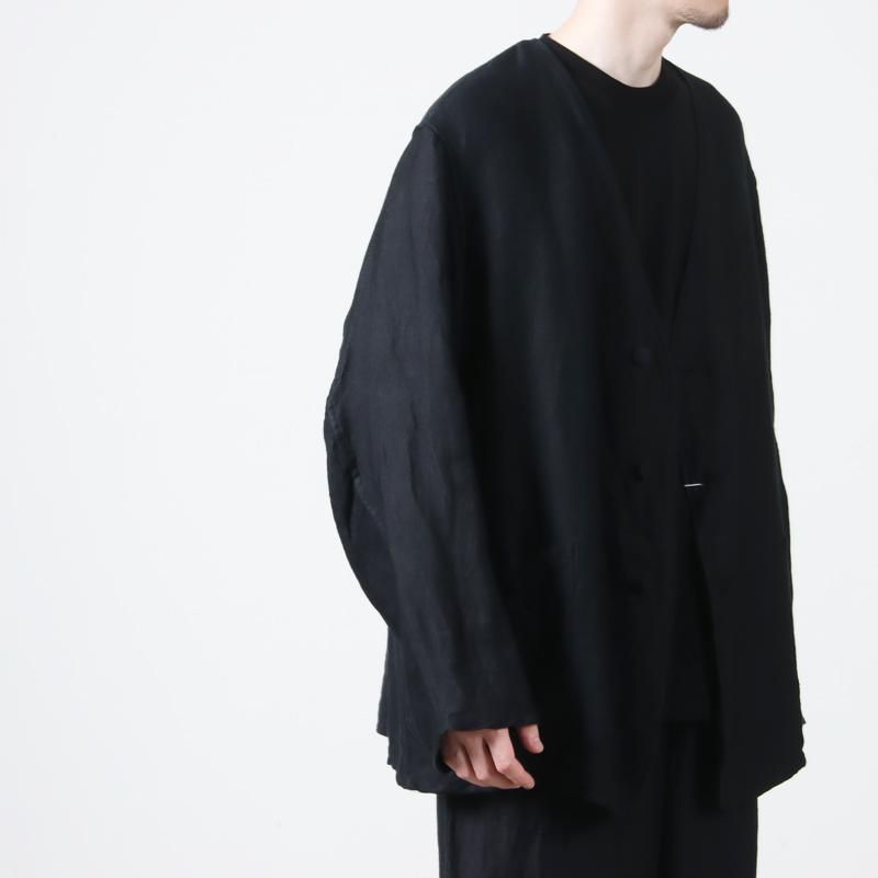 COMOLI コモリ100%ヘンプ ノーカラージャケット サイズ1 COMOLI (コモリ) リネンサテン ノーカラージャケット