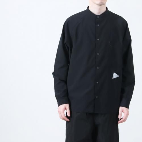 and wander (ɥ) fleece base band collar shirt / ե꡼٥Хɥ顼