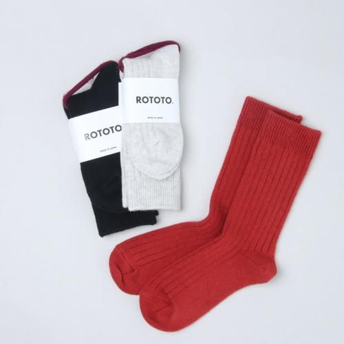 RoToTo (ȥ) COTTON WOOL RIBBED CREW SOCKS / åȥ󥦡֥ɥ롼å