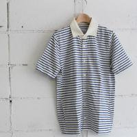 Curly SILK NEP NAVAL SHIRTS col:WHITE/BLUE