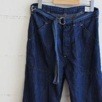 or Slow LINEN DENIM WIDE PANTS col:82 1 year wash