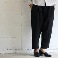 evam eva raising cotton linen sarrouel pants col:90 black