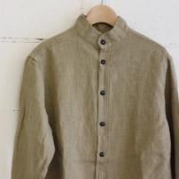 GARMENT REPRODUCTION OF WORKERS LINEN STAND FARMER SHIRT col:beige