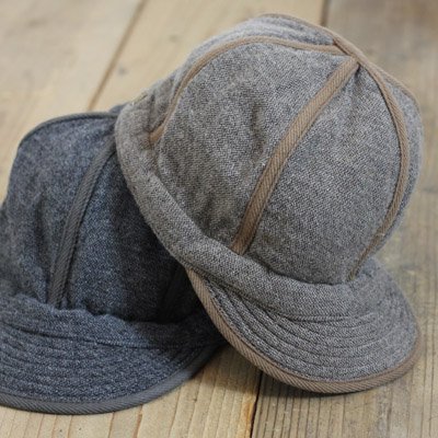 DECHO ORIGINAL DOUBLE FACE WOOL BEACH KOME CAP col:BROWNGRAY