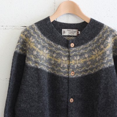 NOR' EASTERLY L/S CREW CARDIGAN NORDIC color:OXFORD