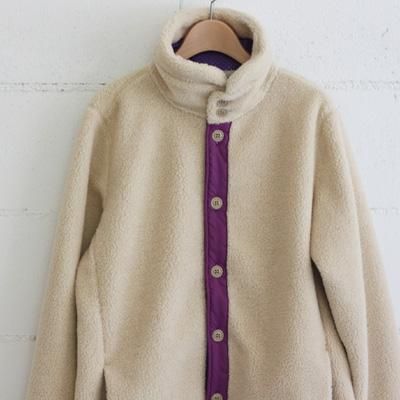 Curly SHEEP PILE SHIRTS col:NATURALPURPLE